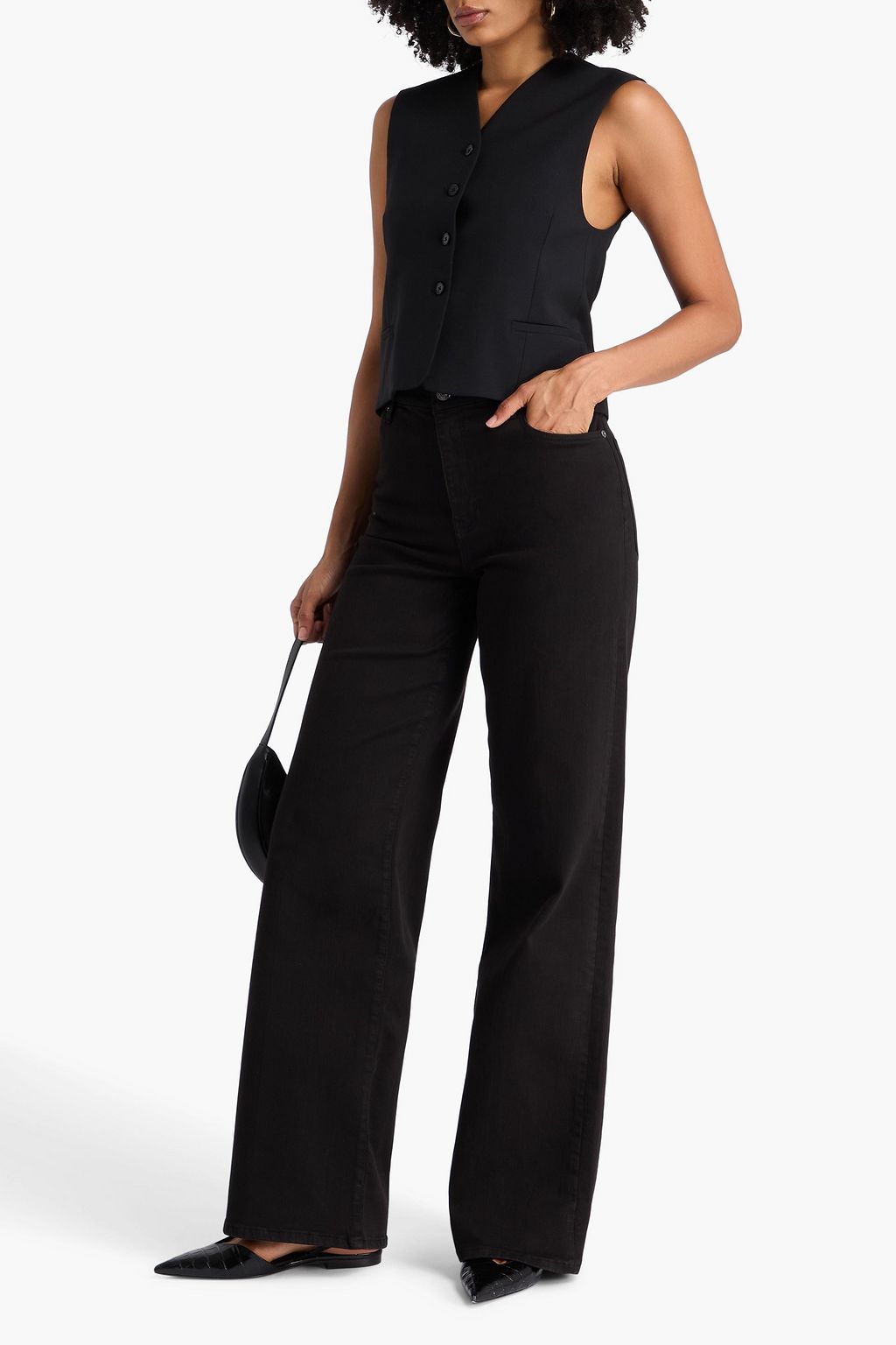 FRAME Le Slim Palazzo high-rise wide-leg jeans