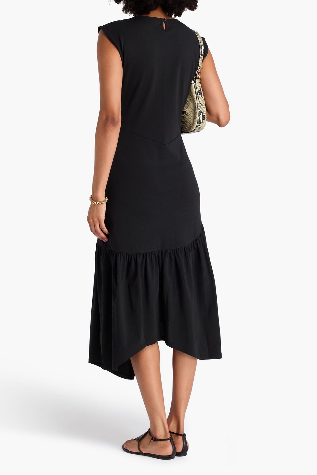 FRAME Asymmetric cotton-jersey dress