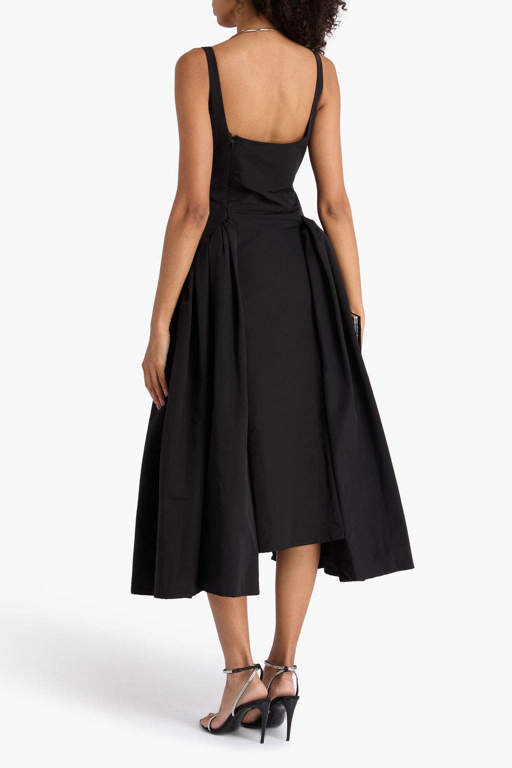 16ARLINGTON Vezile asymmetric faille midi dress