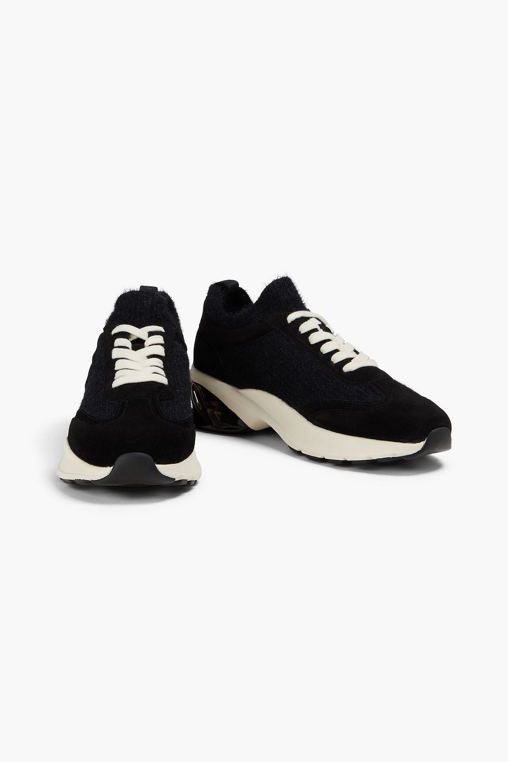 TORY BURCH Good Luck suede and knitted sneakers