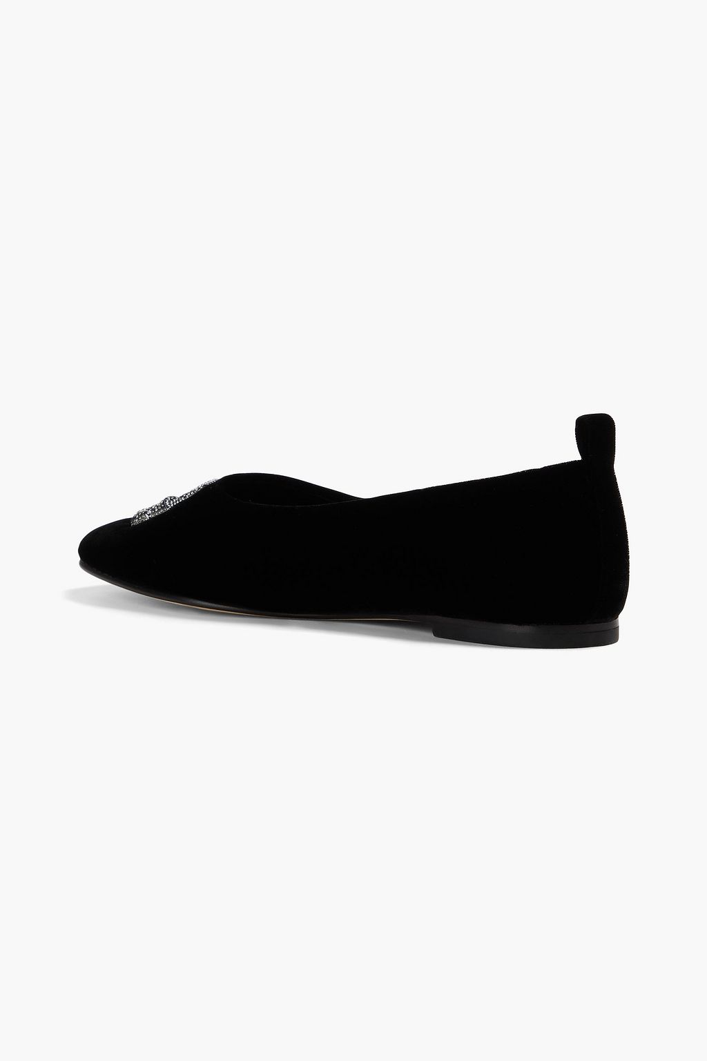 TORY BURCH Eleanor embellished velvet ballet flats