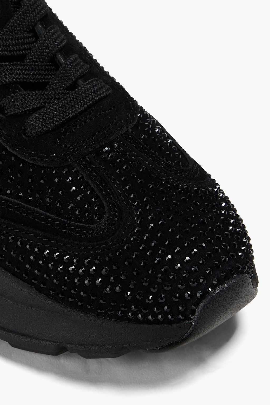 TORY BURCH Good Luck crystal-embellished nubuck sneakers