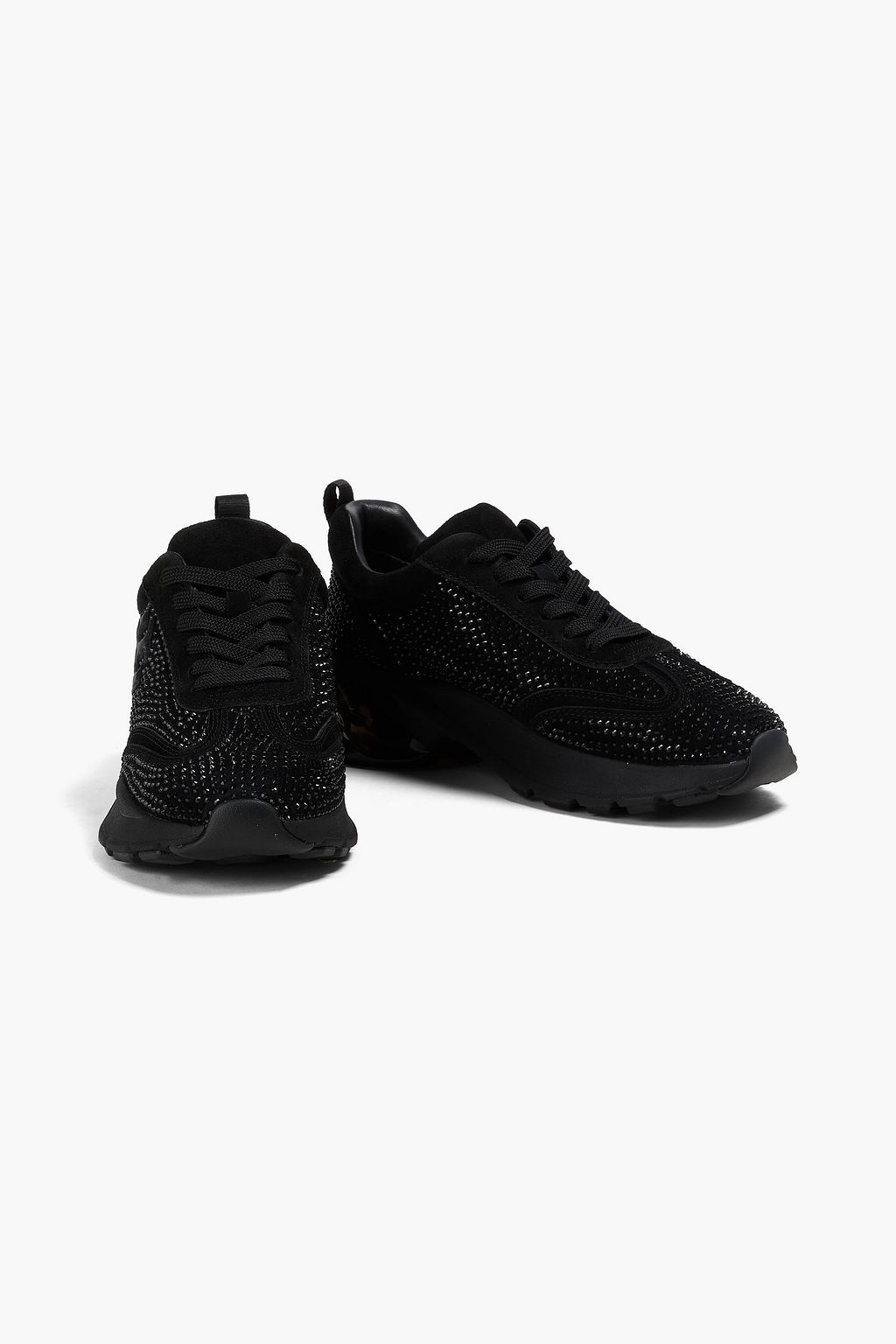 TORY BURCH Good Luck crystal-embellished nubuck sneakers