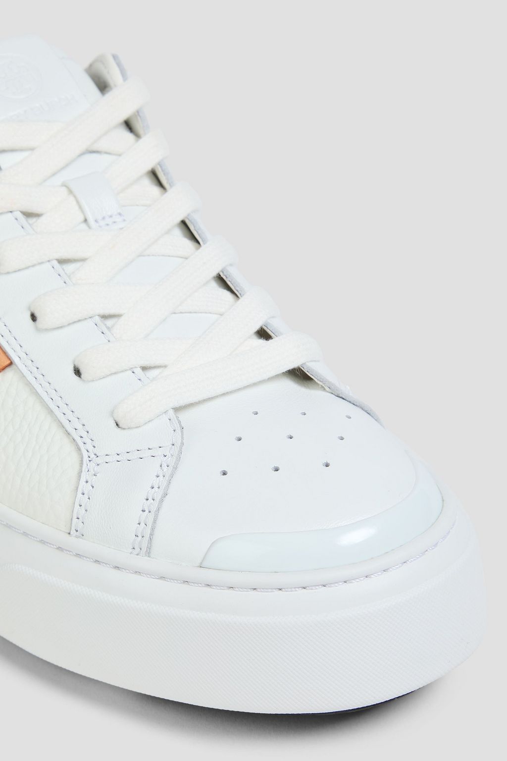 TORY BURCH Ladybug smooth and pebbled-leather platform sneakers