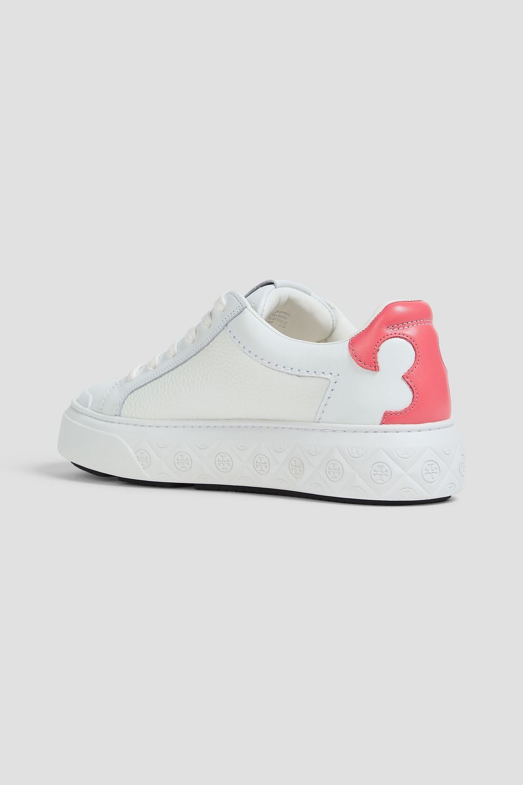 TORY BURCH Ladybug smooth and pebbled-leather platform sneakers