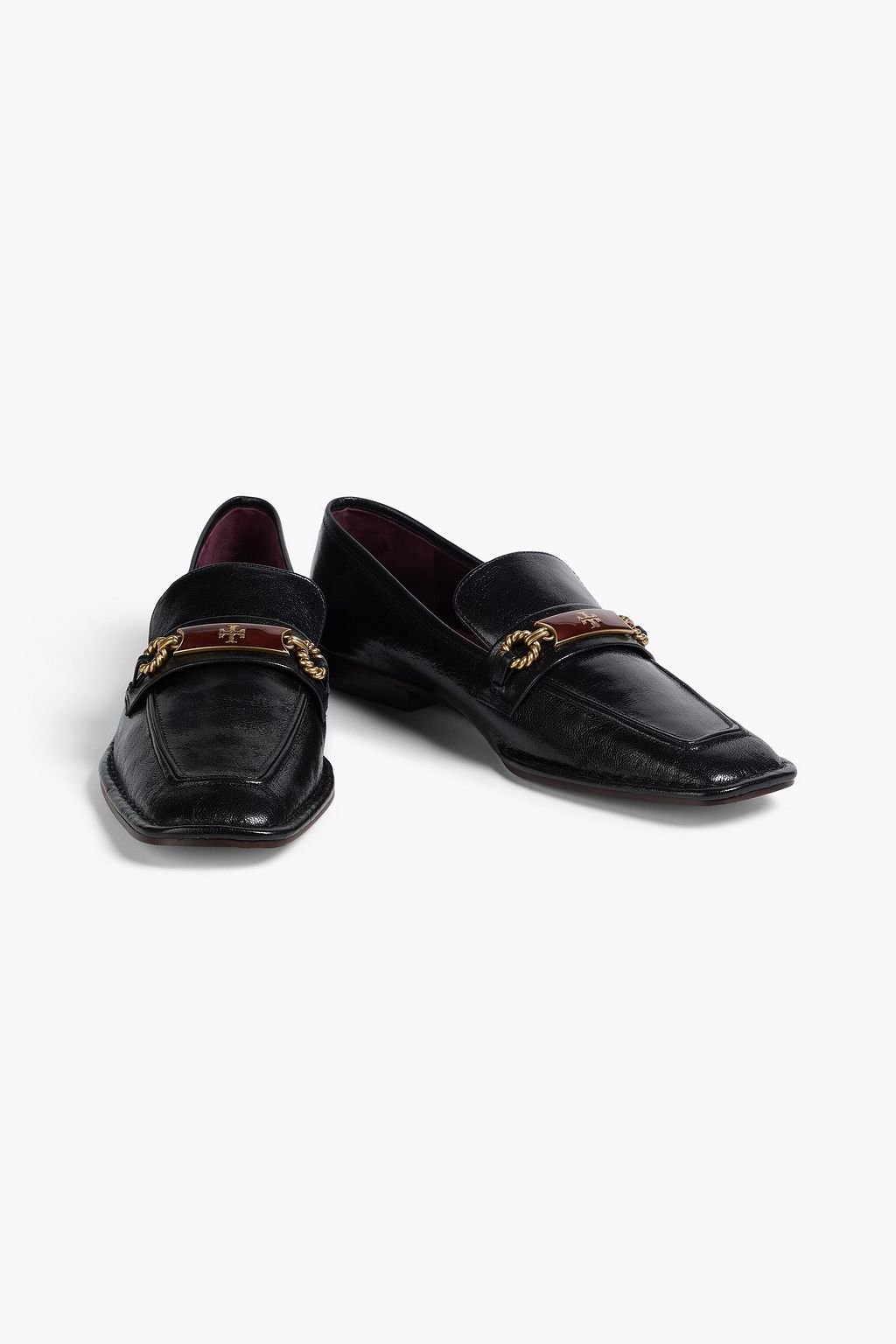 TORY BURCH Perrine embellished leather loafers