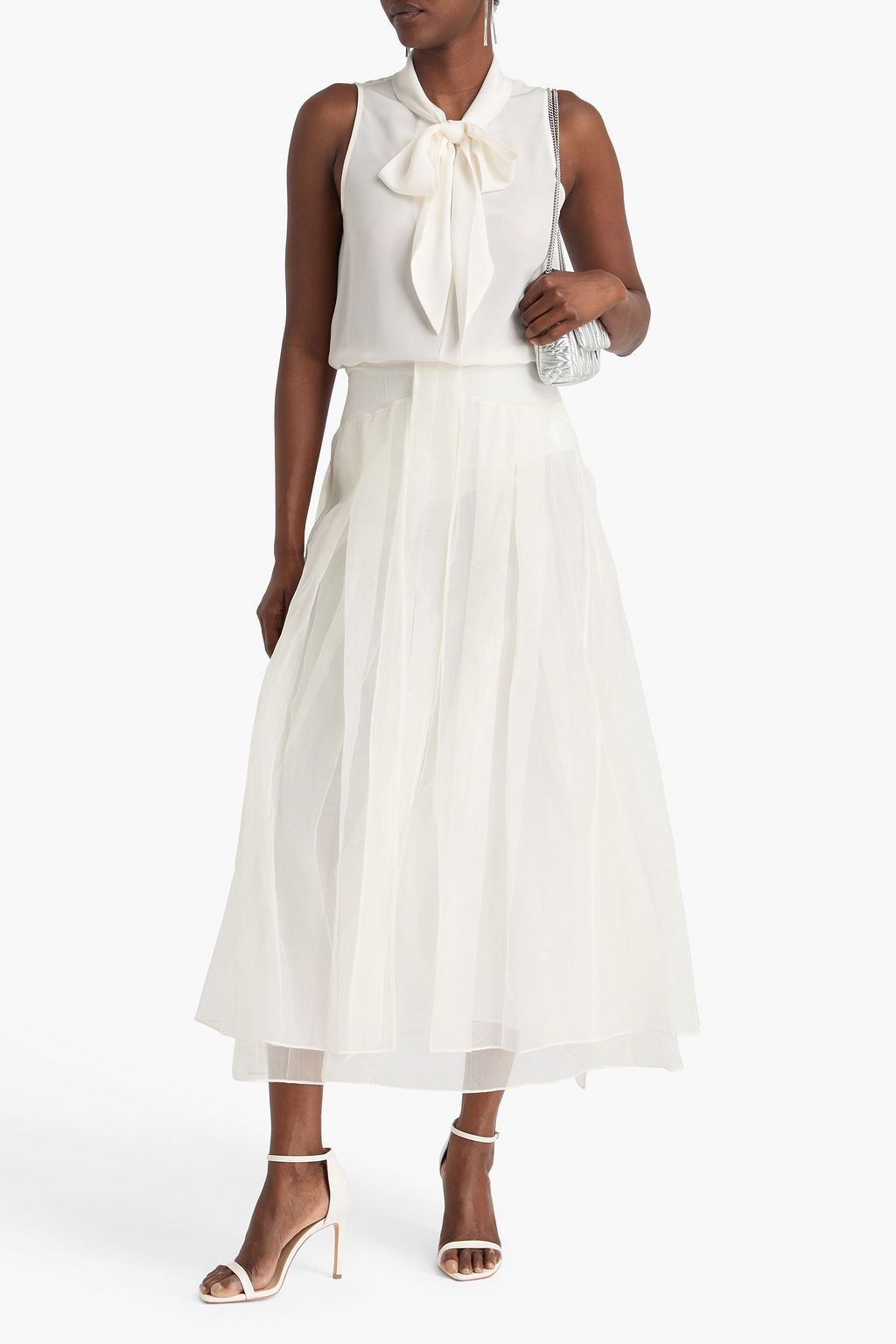 16ARLINGTON Maxirock „Mae“ aus Seidenorganza mit Rüschen