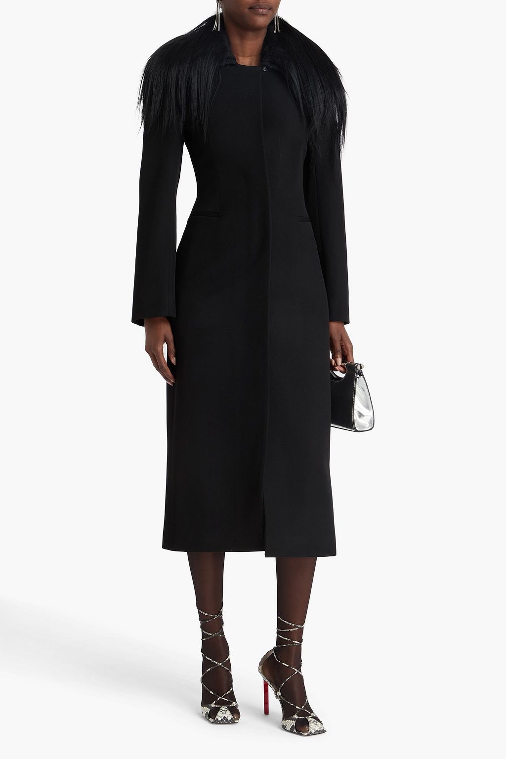 16ARLINGTON Alotta shearling-trimmed wool-twill coat