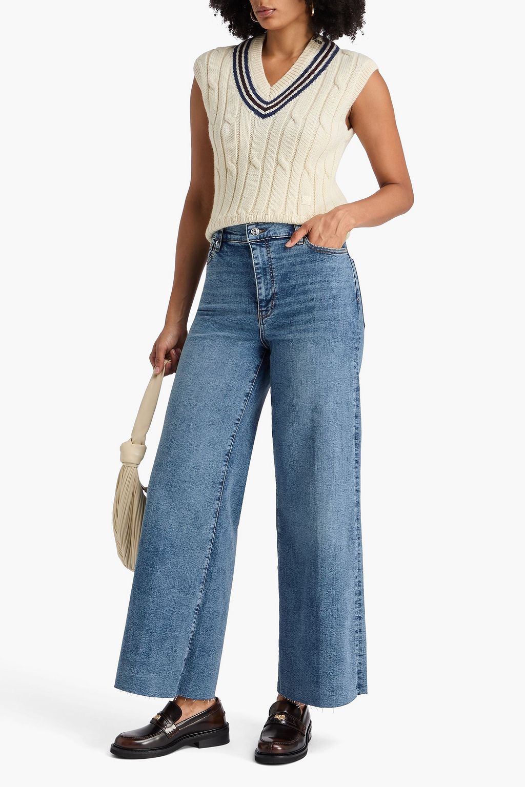 FRAME Le Slim Palazzo high-rise wide-leg jeans