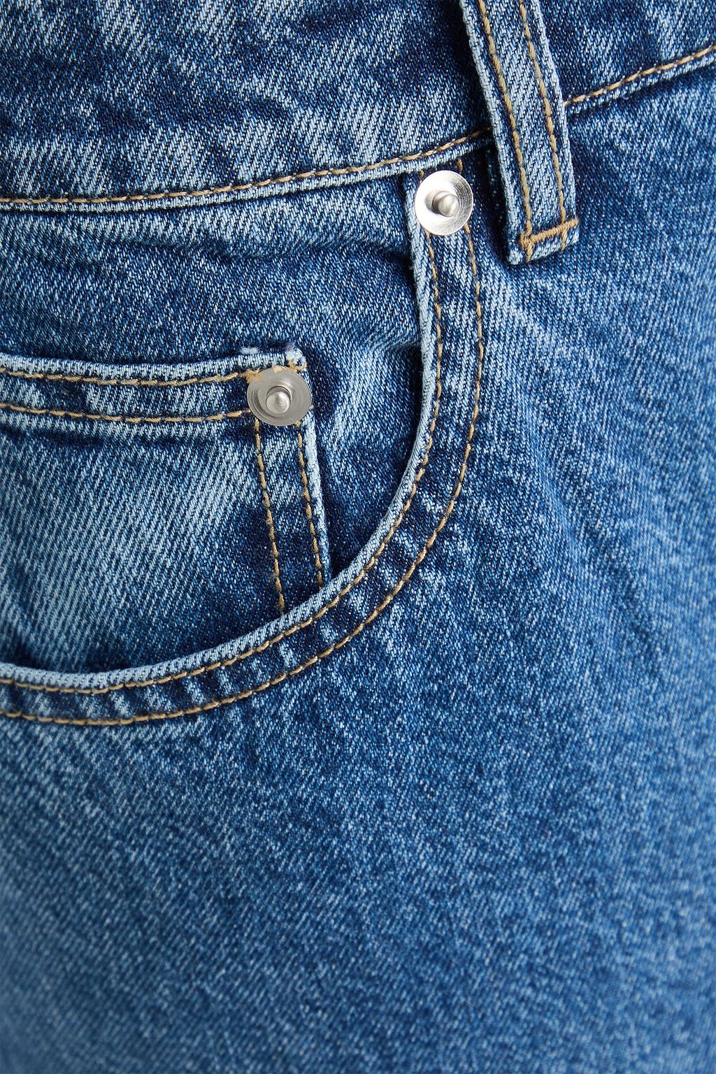TIBI Cropped high-rise straight-leg jeans