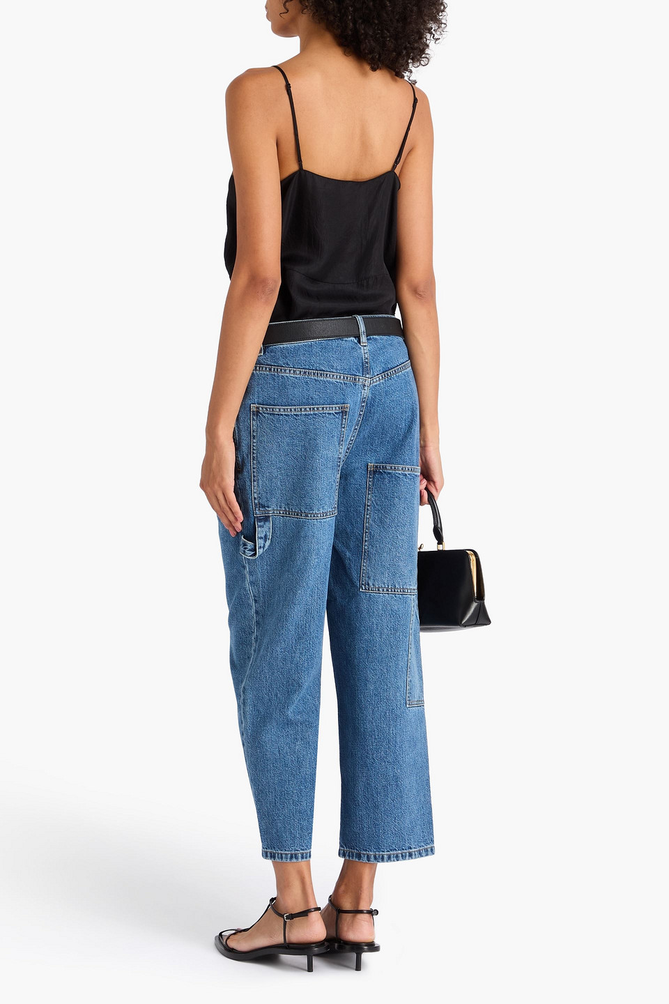 Tibi Cropped Cargojeans „spring Denim Slouchy“ In Blue