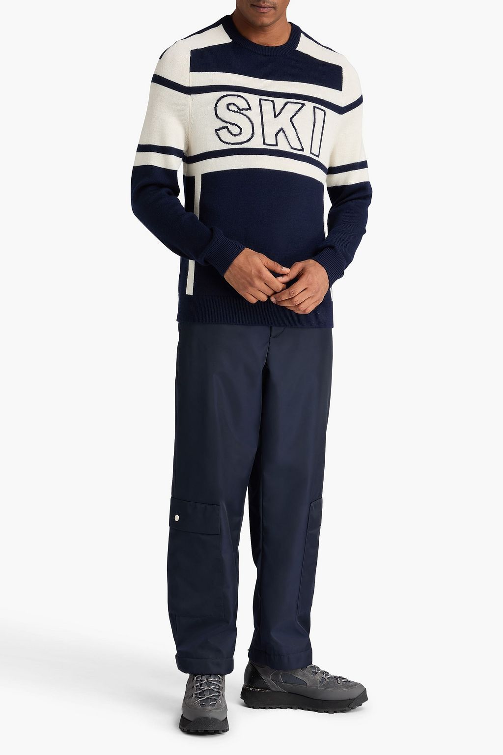 PERFECT MOMENT Intarsia merino wool sweater