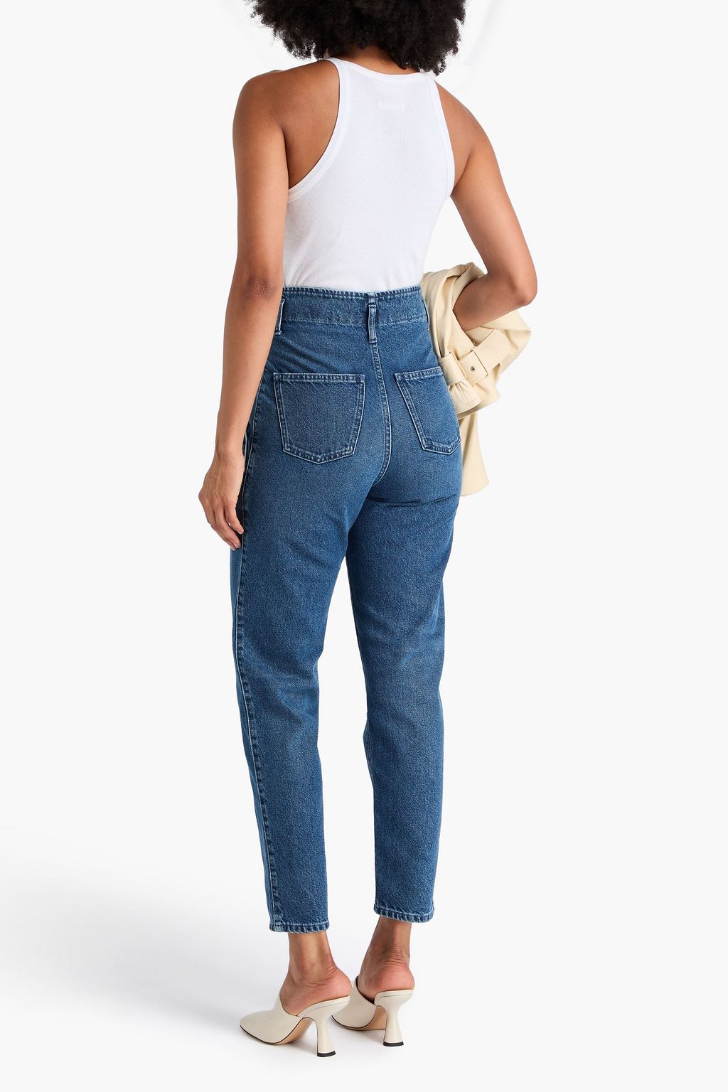 IRO Pleated high-rise tapered jeans