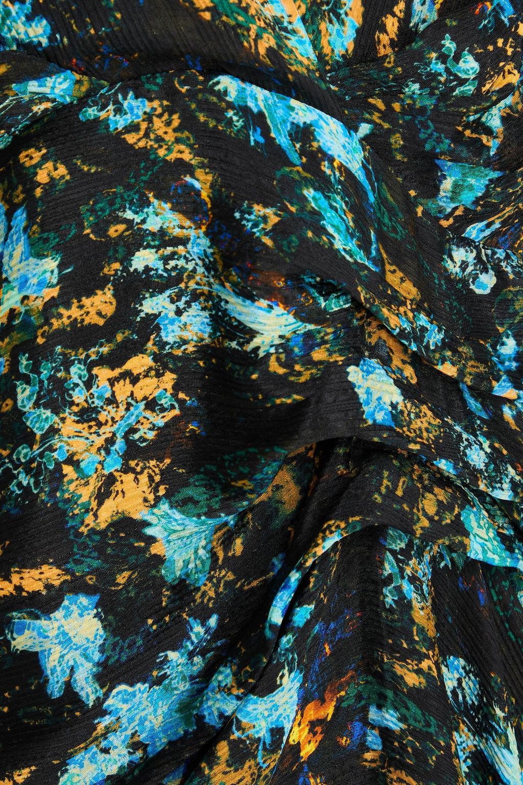 IRO Wrap-effect floral-print silk-blend jacquard dress