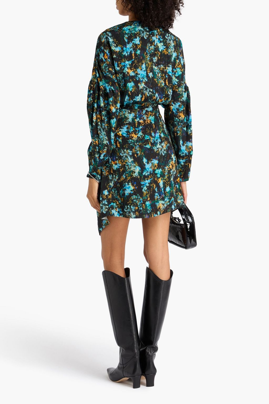 IRO Wrap-effect floral-print silk-blend jacquard dress