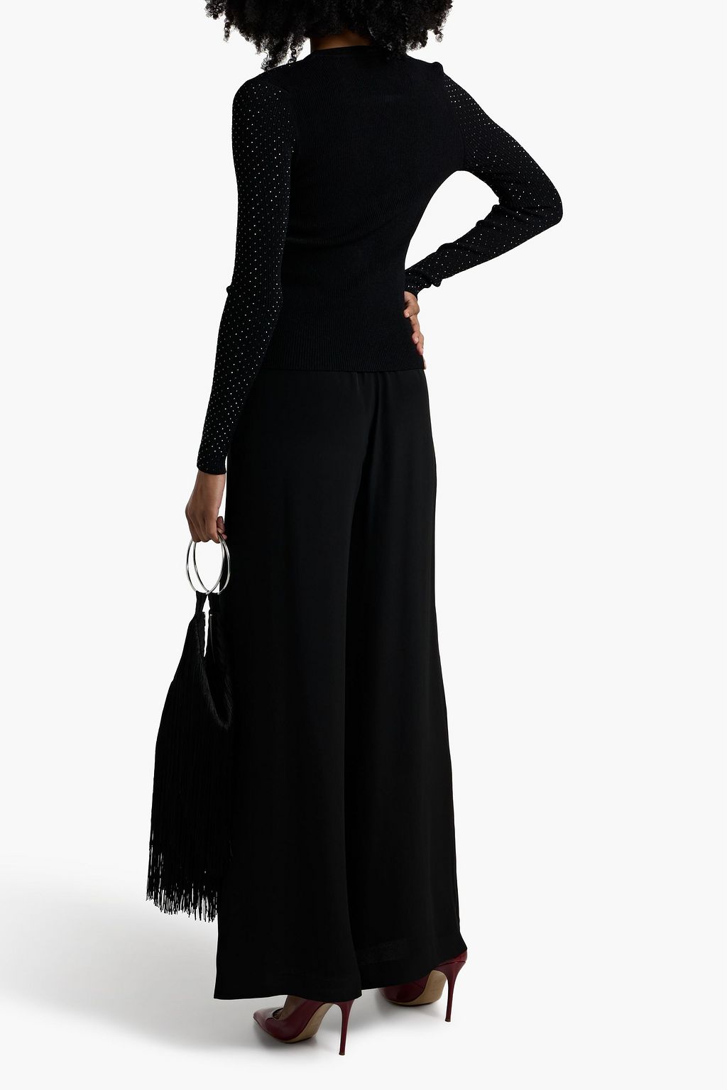 AUTUMN CASHMERE Crystal-embellished ribbed-knit cardigan