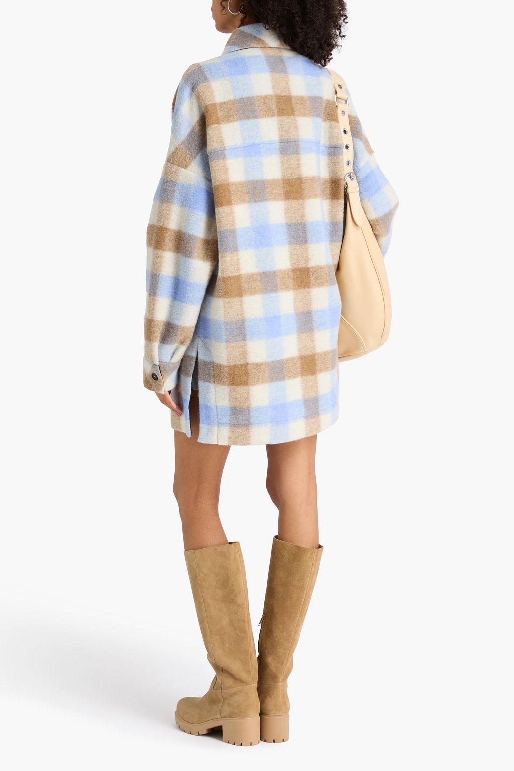 IRO Checked wool-blend felt shirt jacket