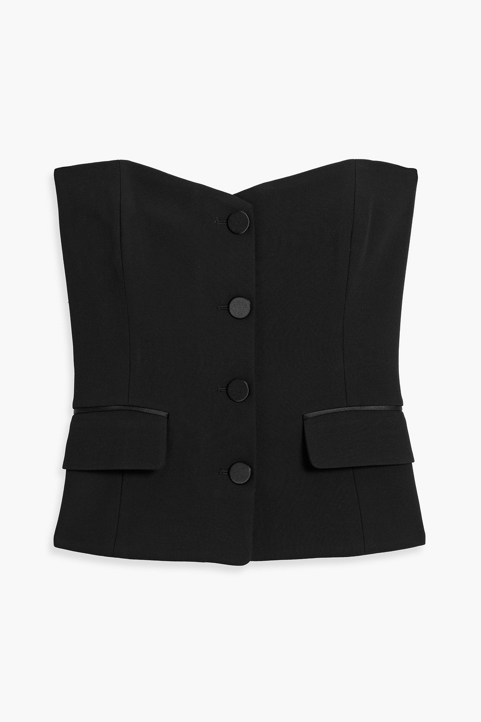 Veronica Beard Arlette Strapless Crepe Bustier Top In Black