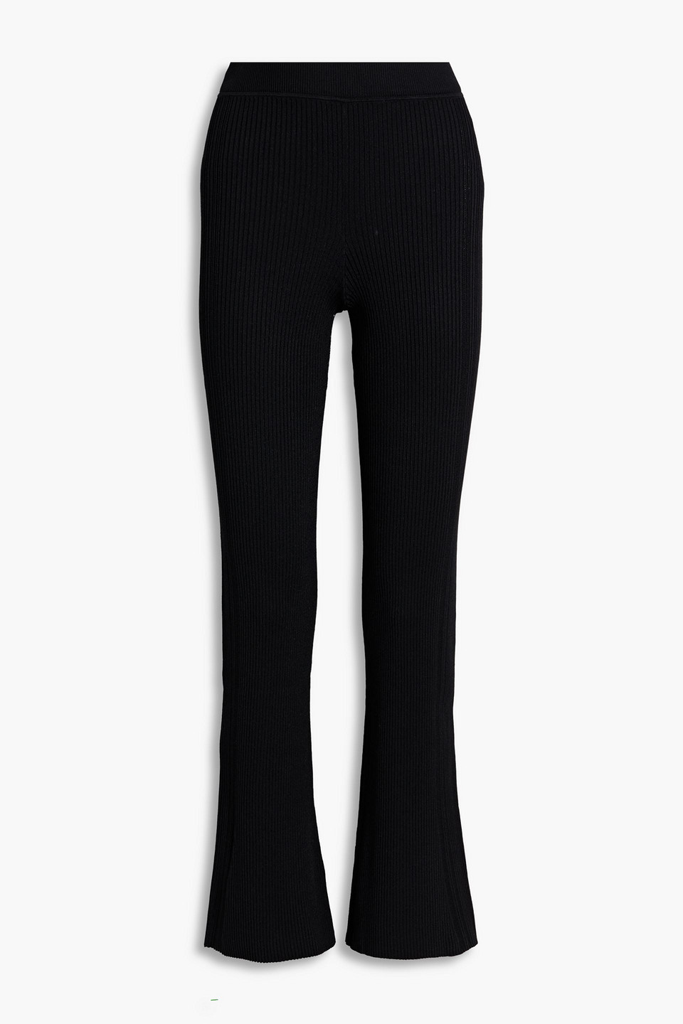 A.l.c Ayla Ribbed-knit Bootcut Pants In Black