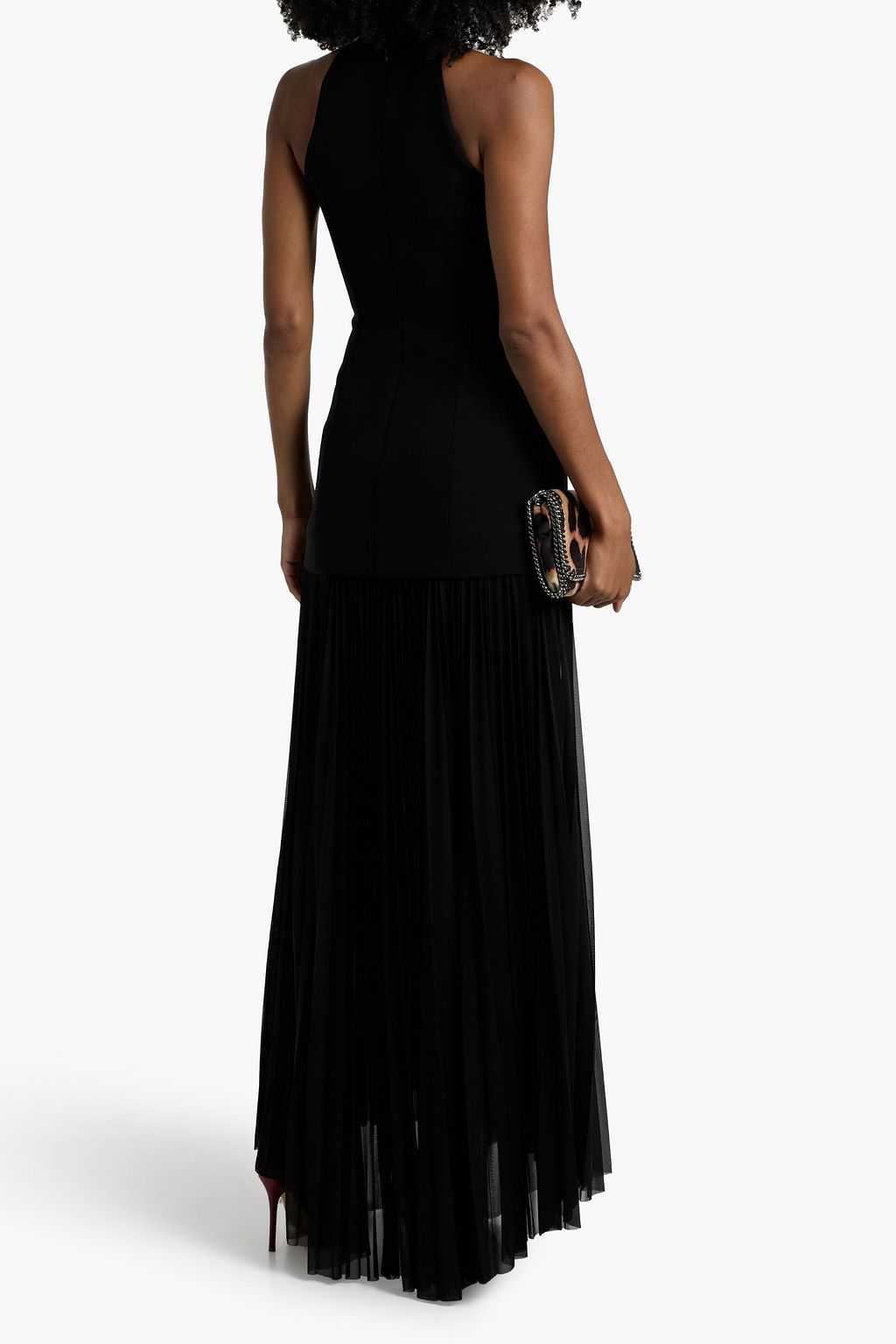 A.L.C. Lana crepe and pleated chiffon maxi dress