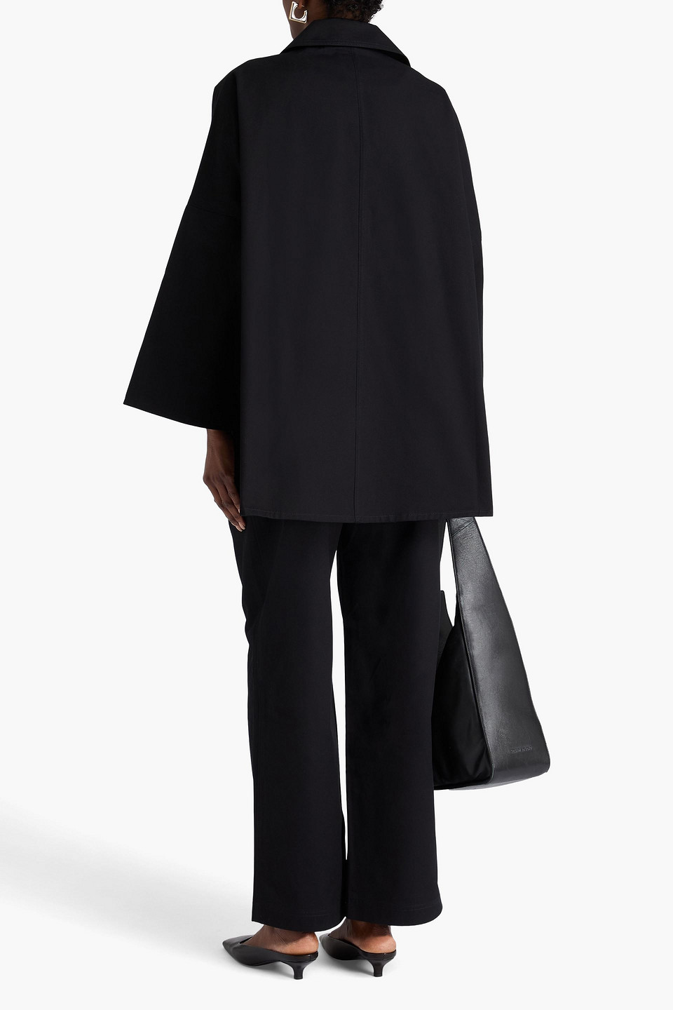 Totême Washed Cotton Overshirt Jacket Black In Black
