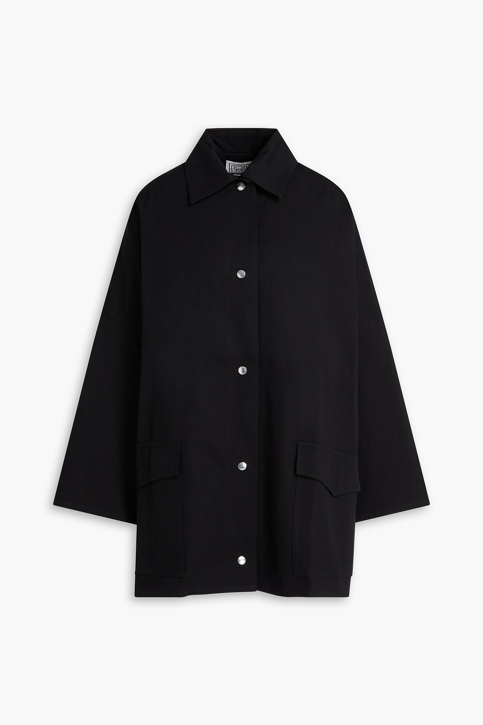 Totême Washed Cotton Overshirt Jacket Black