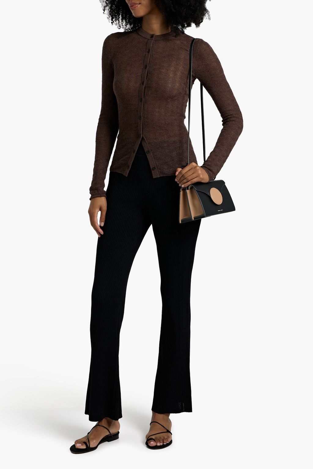 A.L.C. Marley pointelle-knit alpaca-blend cardigan