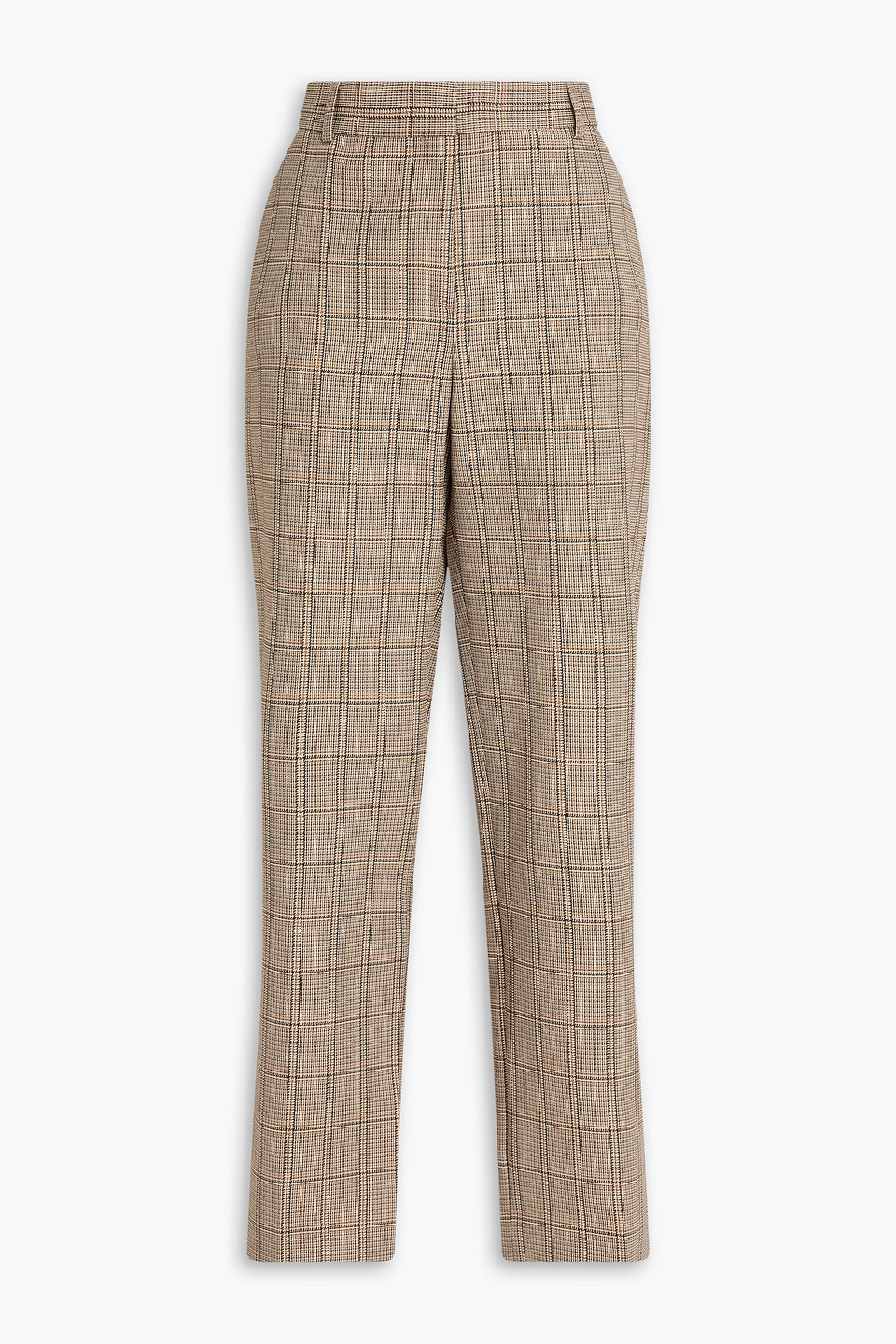 Totême Houndstooth Wool-tweed Wide-leg Trousers In Brown