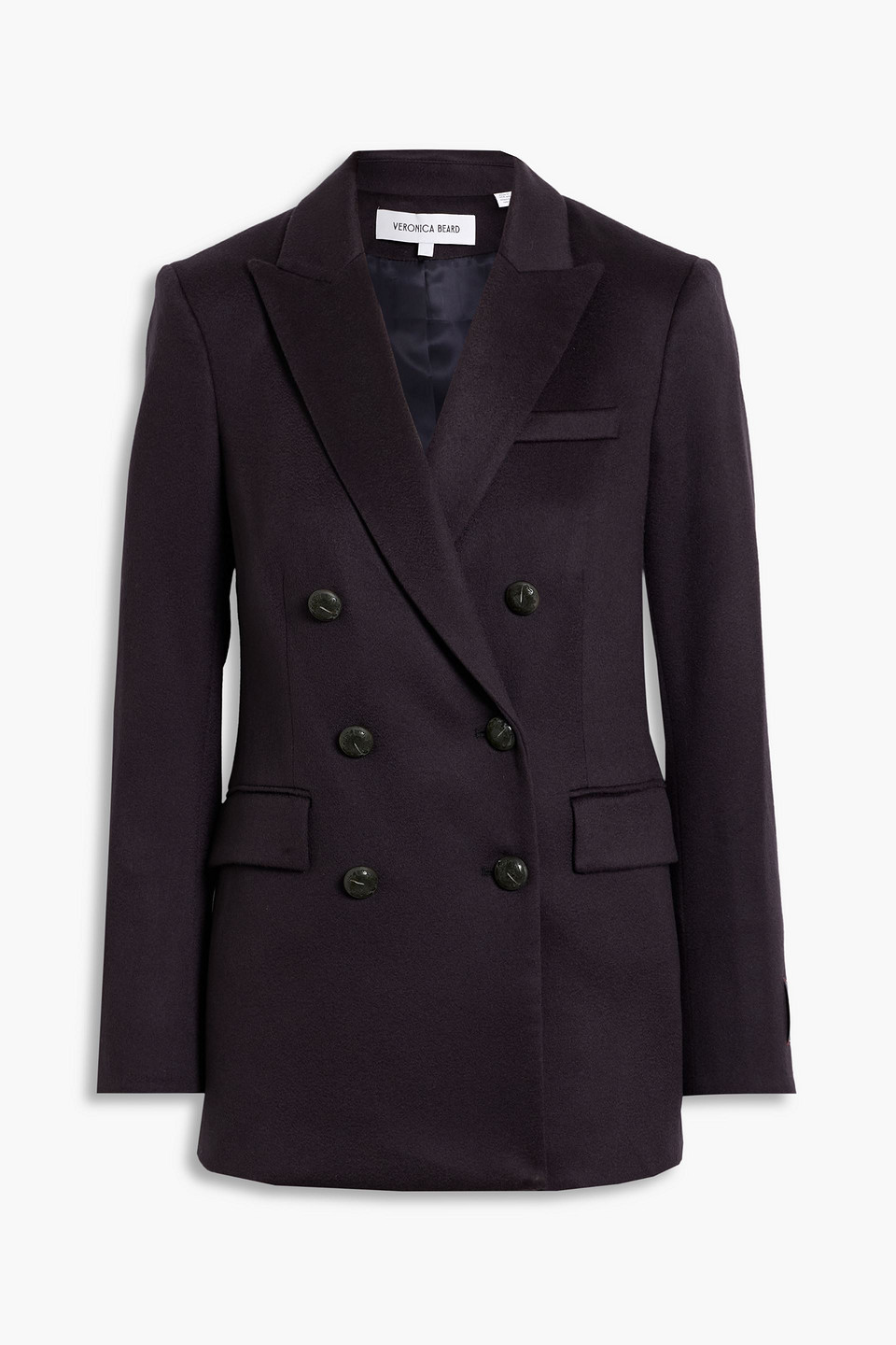 Veronica Beard Ellette Dickey Double-breasted Cashmere-felt Blazer In Blue