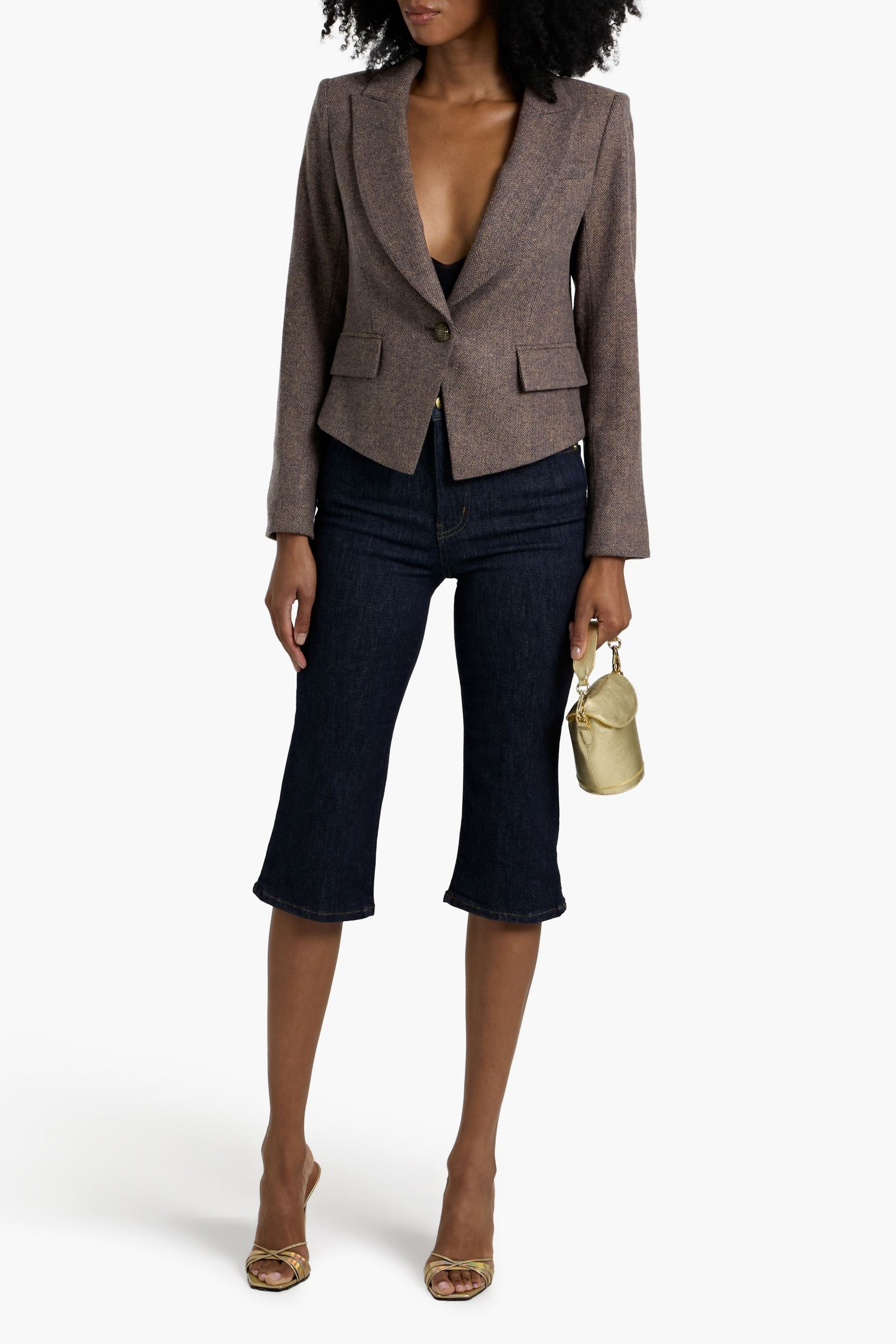 Veronica Beard Hosanna Dickey herringbone tweed blazer