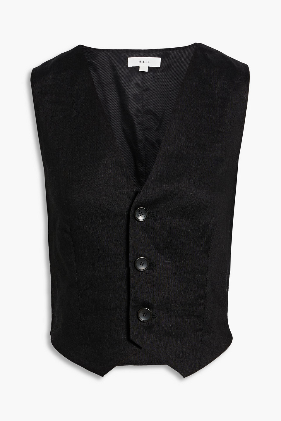 A.l.c Maxwell Linen Vest In Black