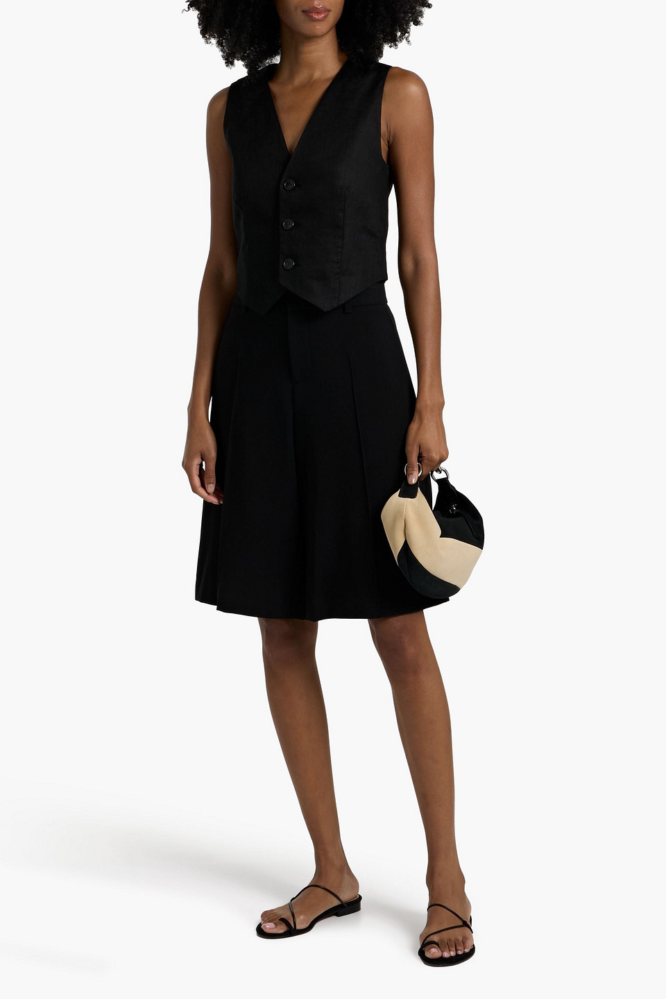 A.l.c A. L.c. Noa Linen-blend Vest In Black