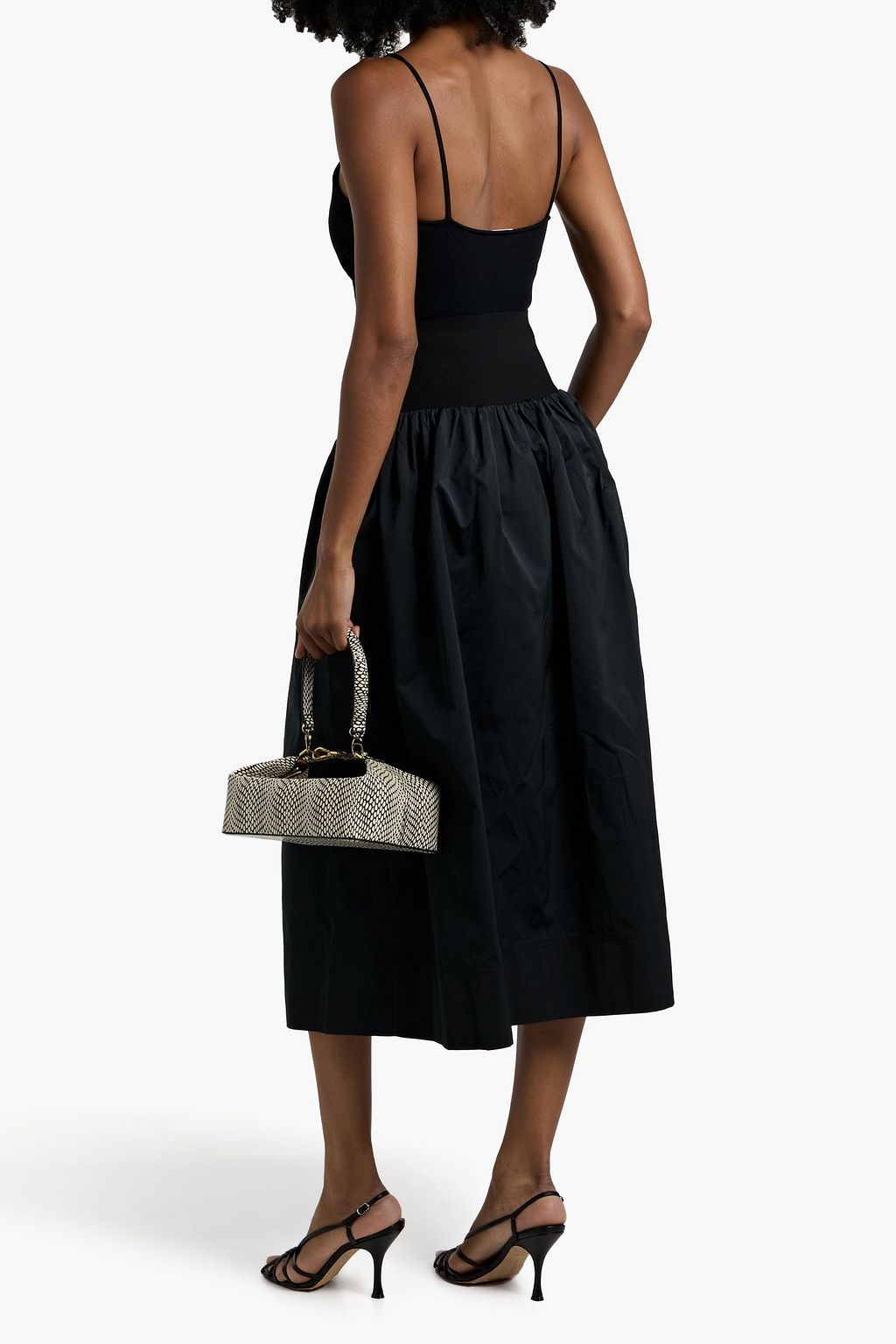 A.L.C. Jackie gathered faille midi skirt
