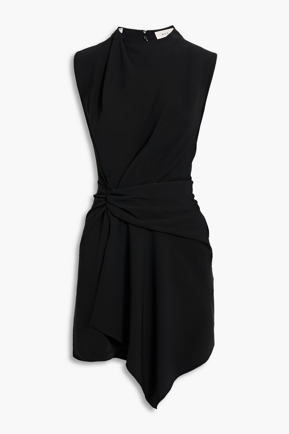 A.l.c Dion Draped Crepe Mini Dress In Black