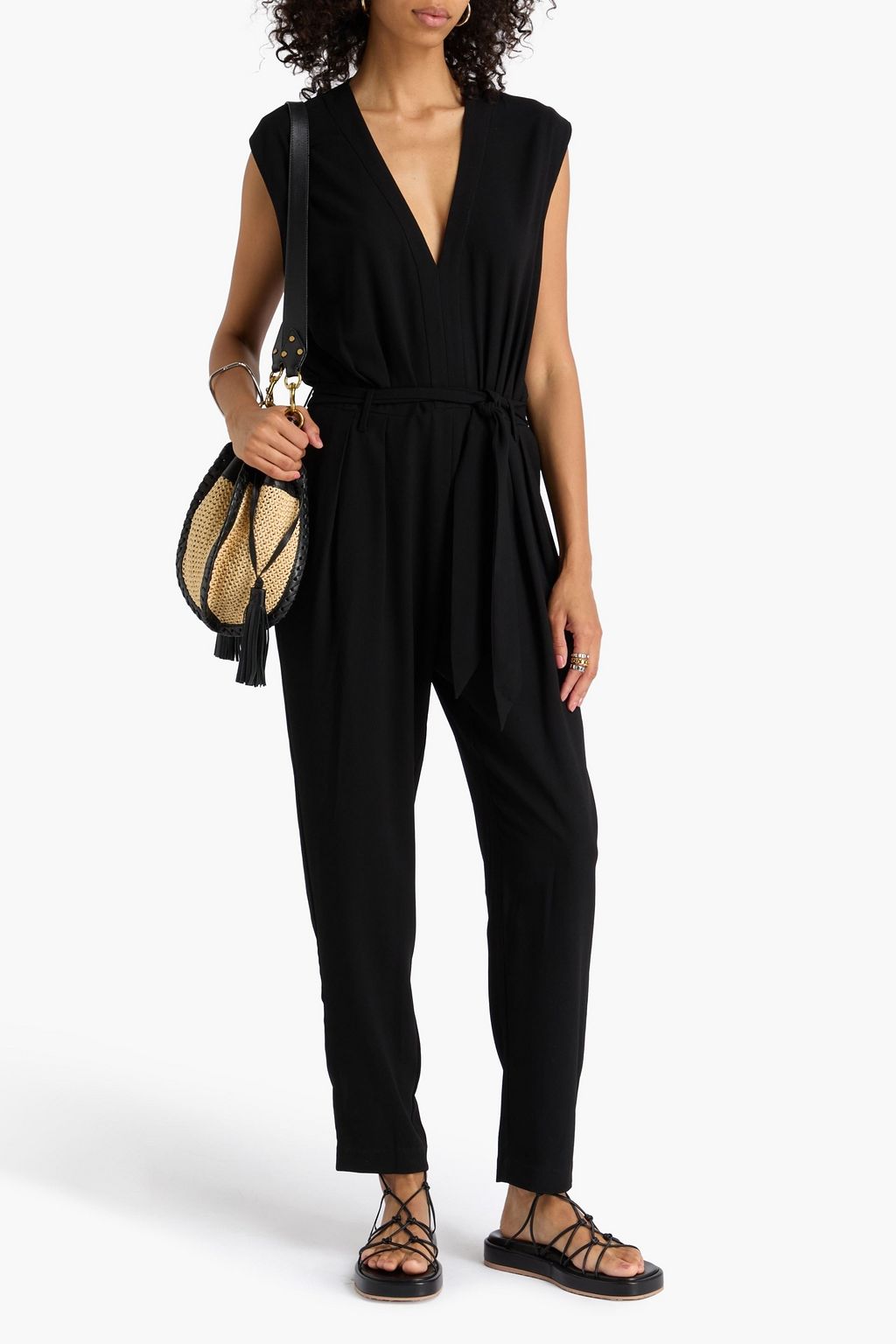 IRO Belted crepe jumpsuit