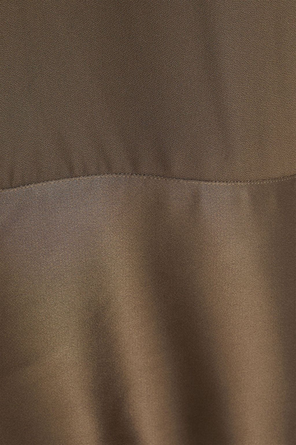 TOTEME Satin-trimmed asymmetric crepe maxi skirt