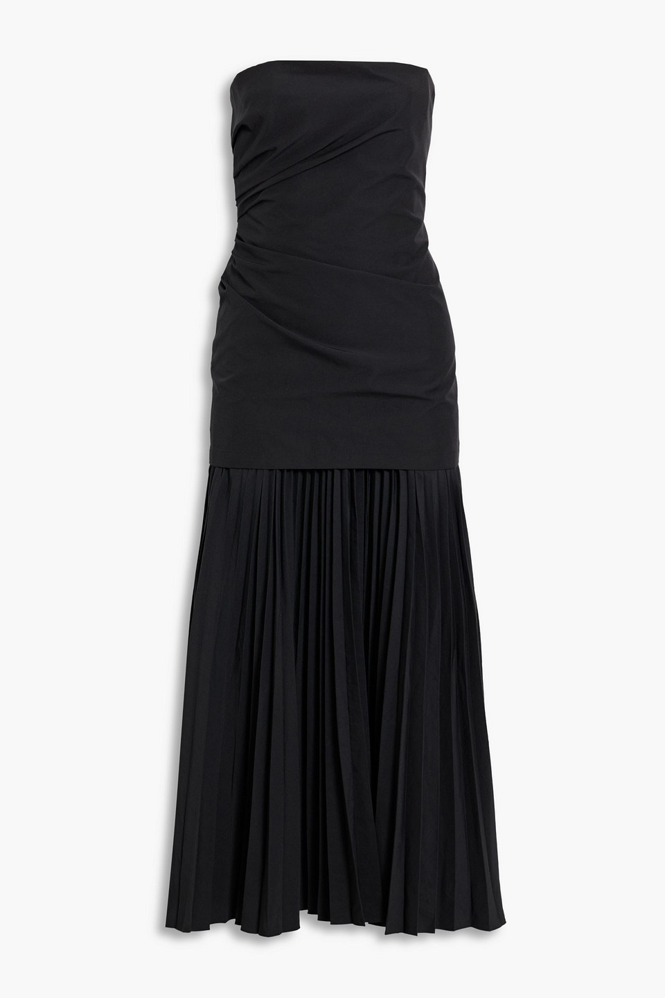A.l.c Austin Strapless Pleated Dress In Black In Black