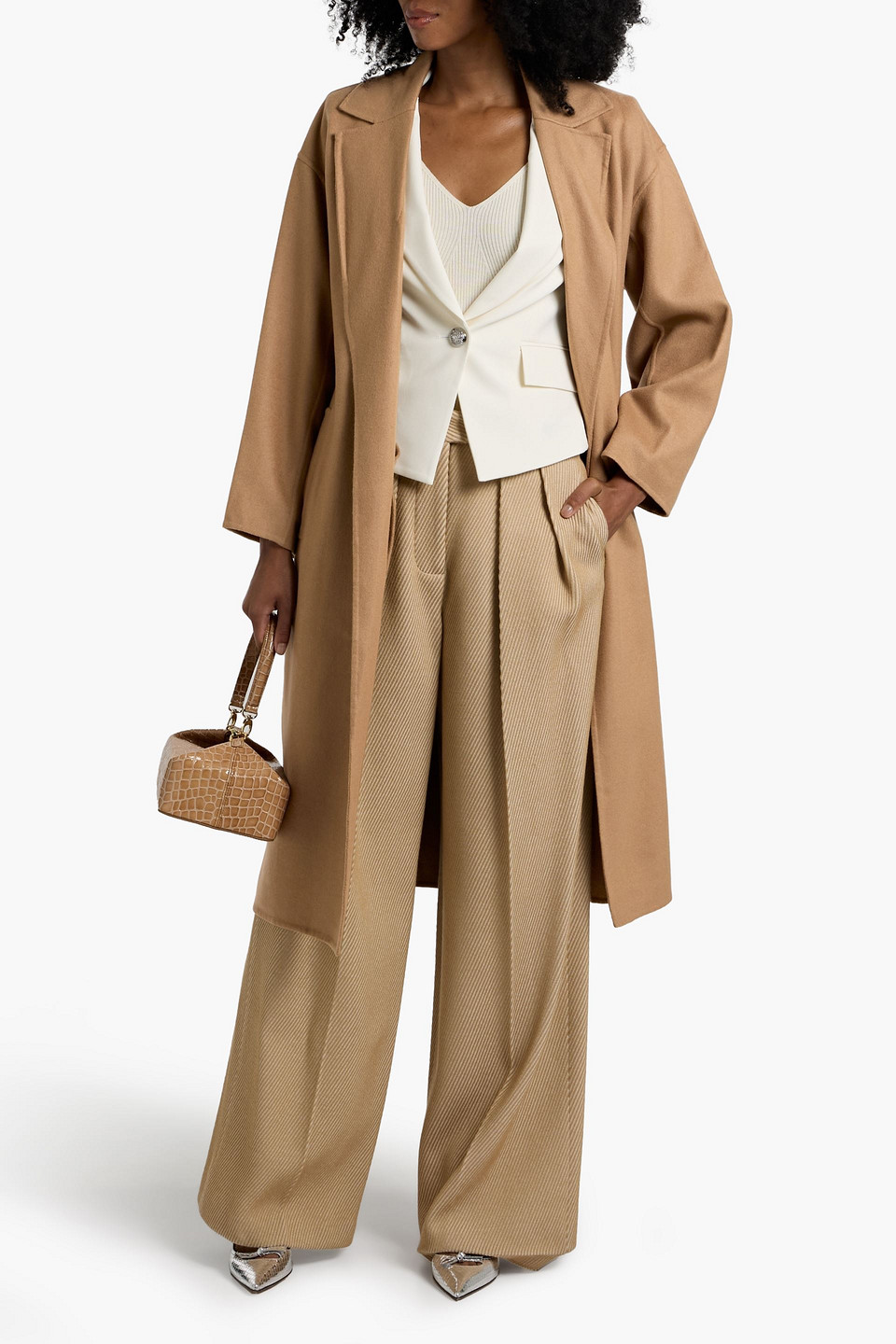 A.l.c Peter Wool-blend Felt Coat In Brown