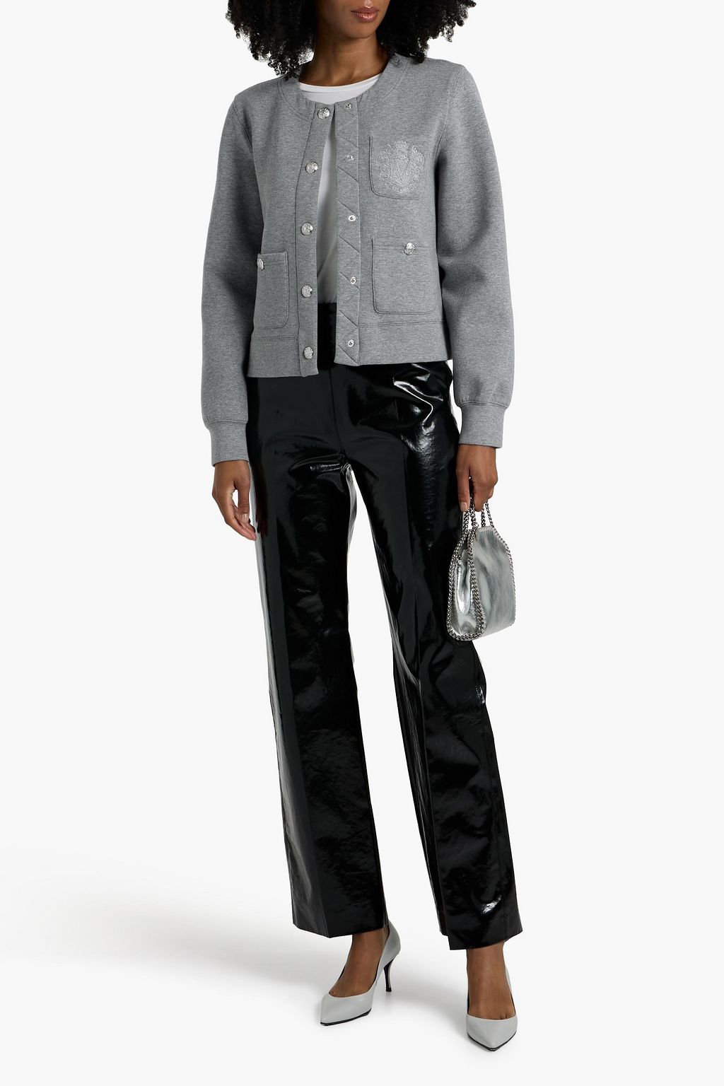 VERONICA BEARD Jenning embroidered cotton-blend jersey jacket
