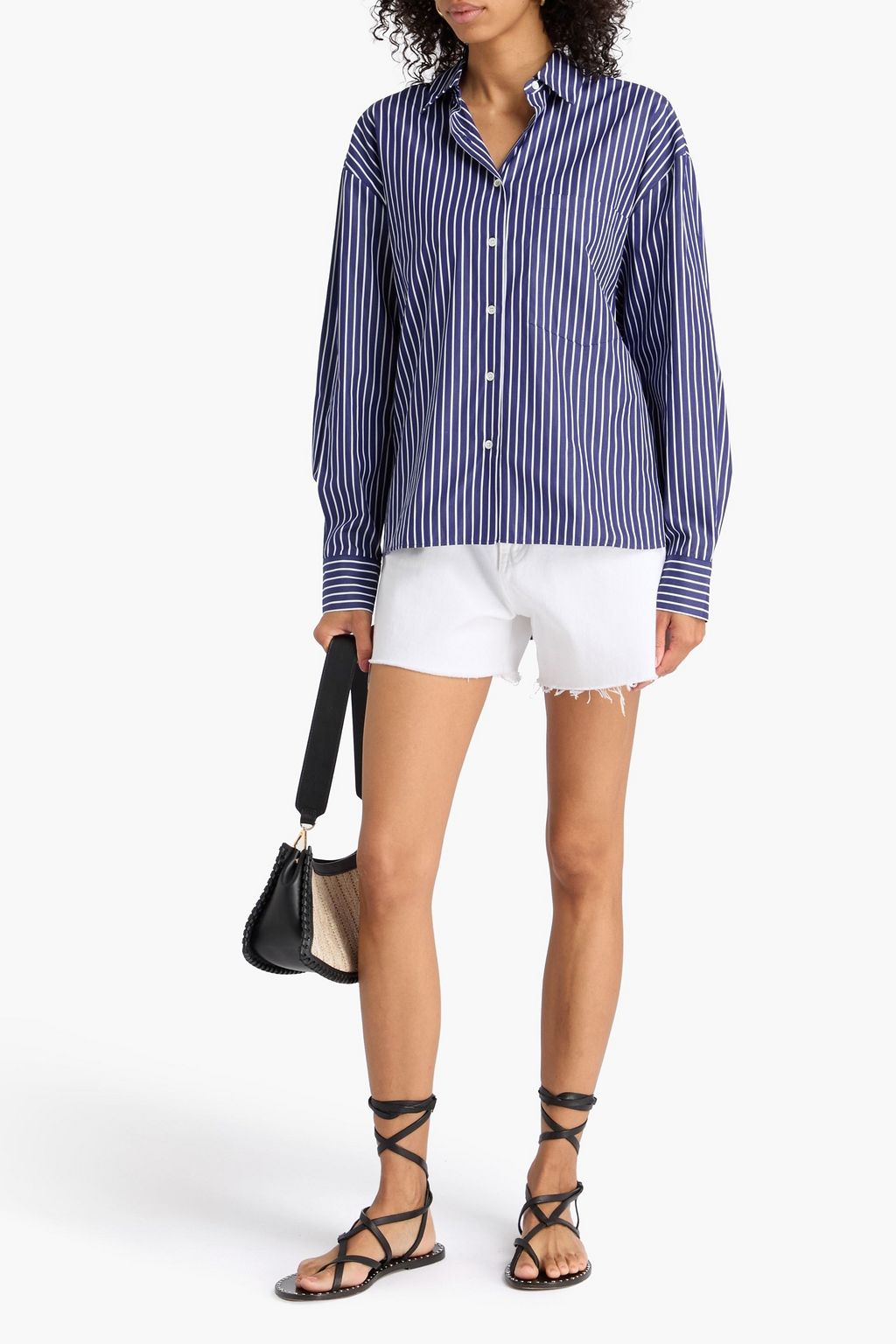 IRO Striped cotton-poplin shirt