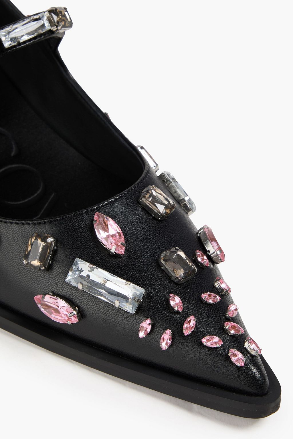 STINE GOYA Mary-Jane-Pumps aus Leder mit Kristallverzierung