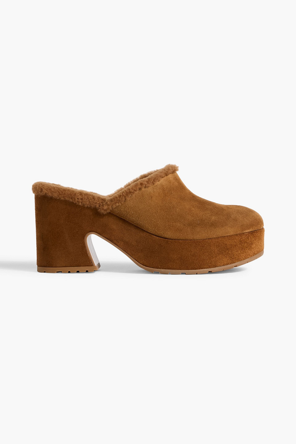 Gianvito Rossi Lyss Suede Platform Clogs In Brown