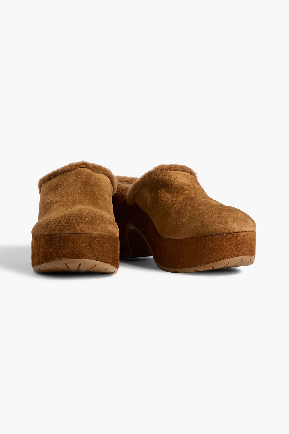 Gianvito Rossi Lyss Suede Platform Clogs In Brown
