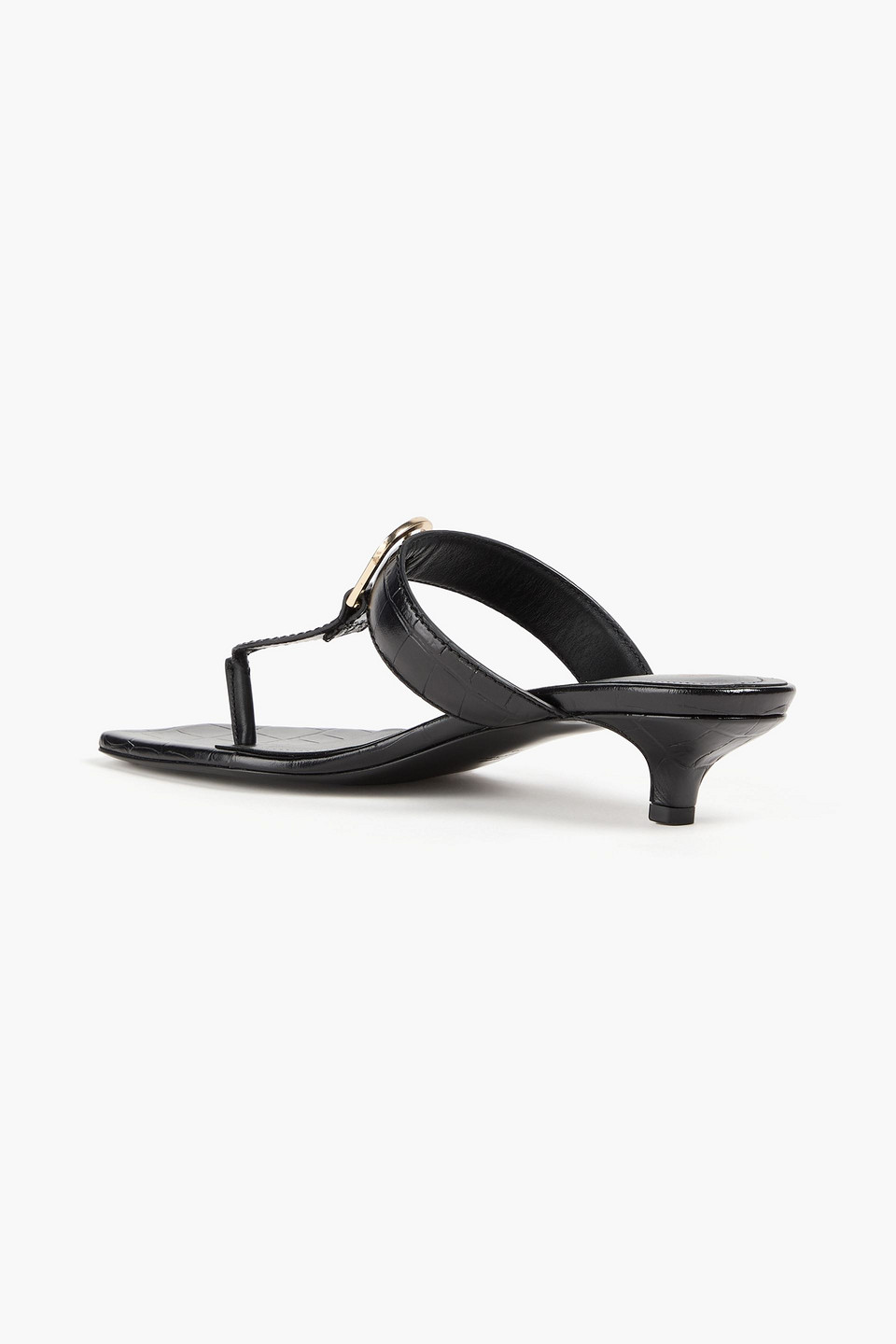 Totême Toteme Women Belted Croco Flip-flop Heels In Black
