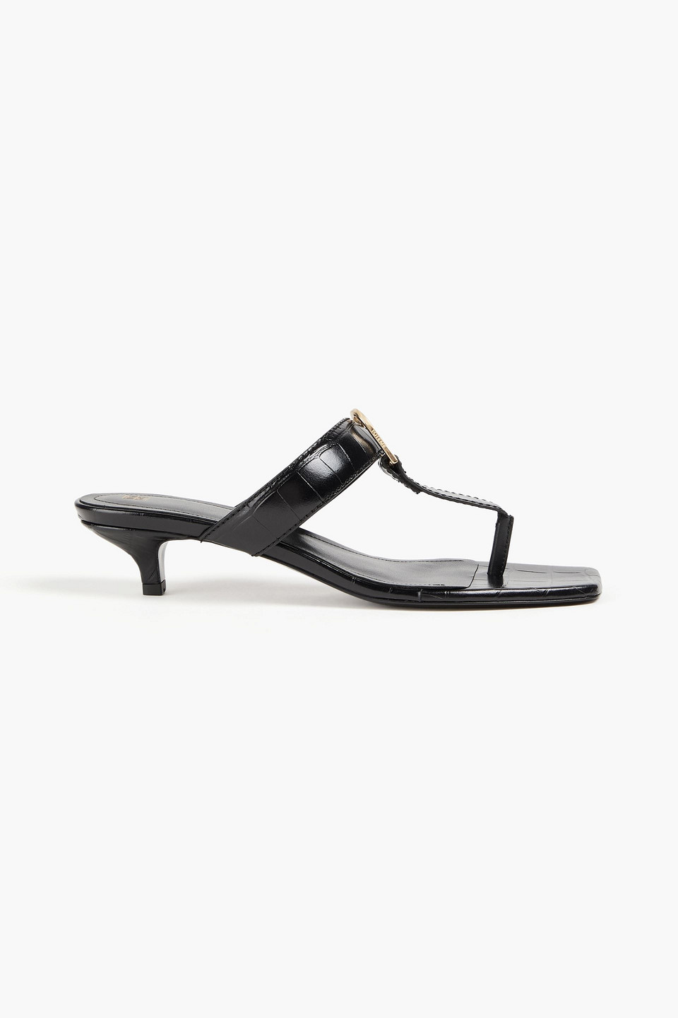 Totême Toteme Women Belted Croco Flip-flop Heels In Black