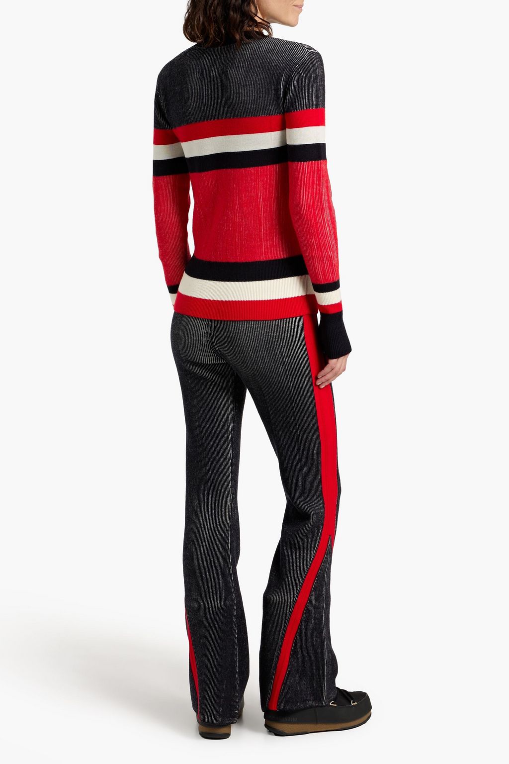 PERFECT MOMENT Evie ribbed intarsia merino wool-blend sweater