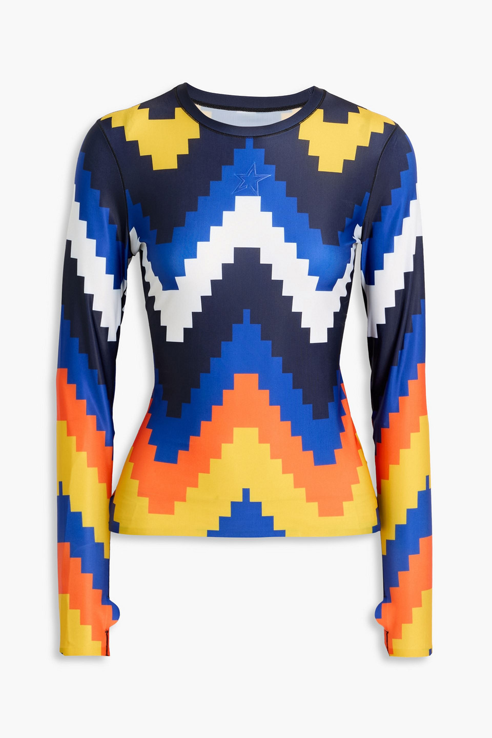 Perfect Moment Printed Stretch Base Layer In Blue
