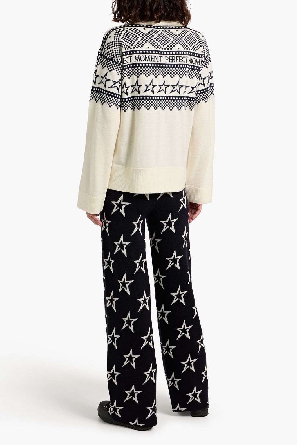 PERFECT MOMENT Intarsia merino wool turtleneck sweater