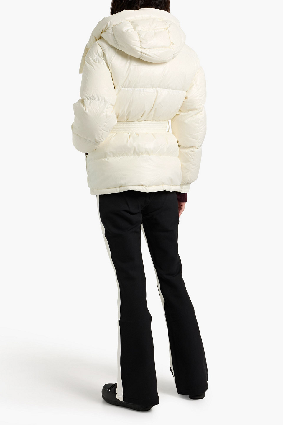 Perfect Moment Maya Quilted Hooded Down Ski Jacket In Neutral