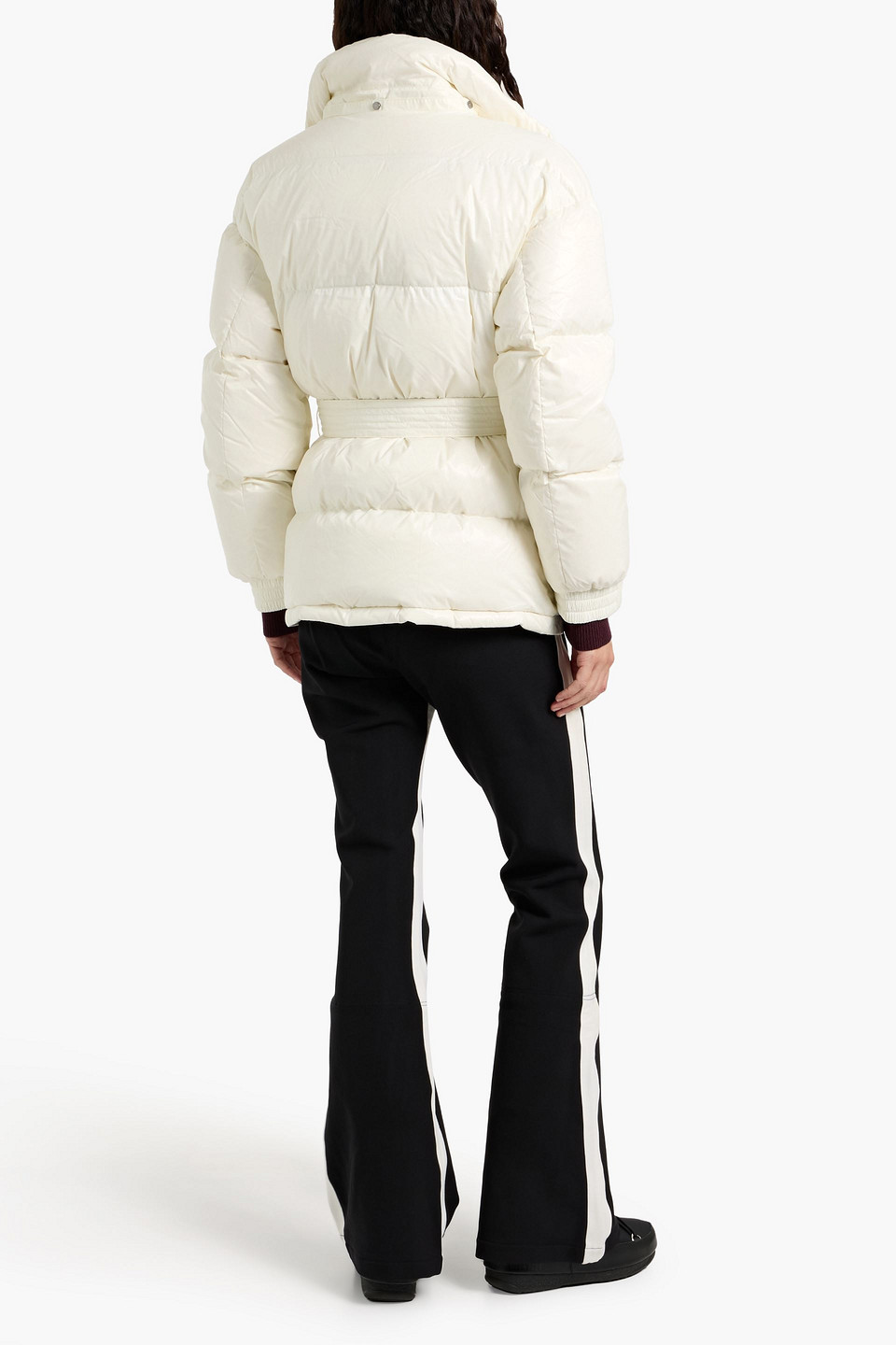 Perfect Moment Maya Quilted Hooded Down Ski Jacket In Neutral